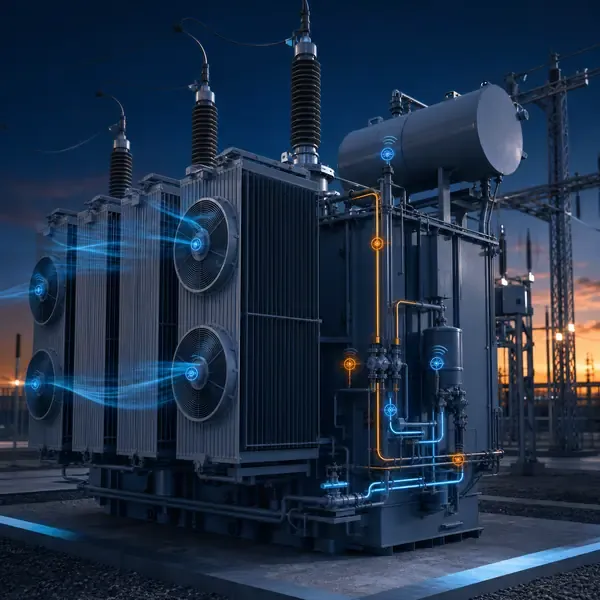 Transformer Cooling System Monitoring industrial transformer monitoring illustration