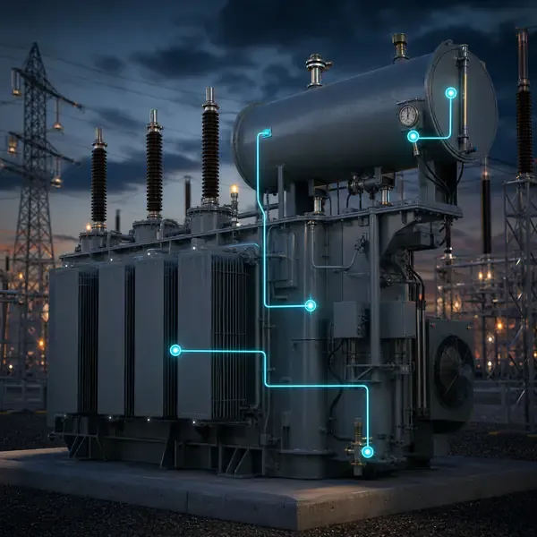 Transformer Oil Condition Monitoring Solution industrial transformer monitoring illustration